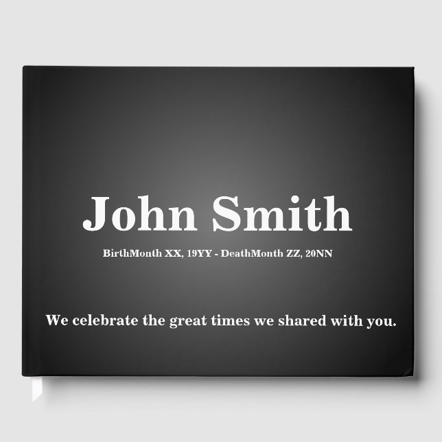 Schlichtes, elegantes Bestattungsbuch/Gästebuch Gästebuch (Vorderseite)