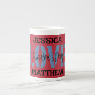 schlichtes elegantes rosa Valentin, süß für Paar Prozellantasse