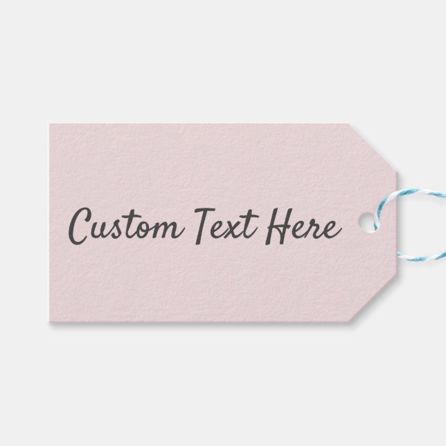 Schlichtes Erröten, rosa Geschenkanhänger (Vorderseite (Horizontal))