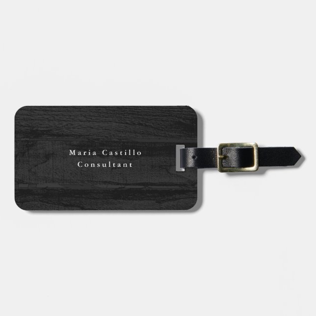 Schlichtes Graues Holz Minimalistisch Moderne Gepäckanhänger (Vorderseite horizontal)