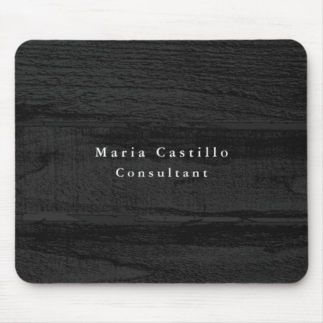 Schlichtes Graues Holz Minimalistisch Moderne Mousepad (Vorne)