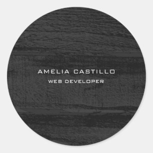 Schlichtes Graues Holzdesign Minimalistisch modern Runder Aufkleber