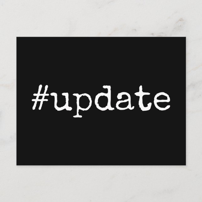 Schlichtes Hashtag Update Zurückgestellt Hochzeit  Postkarte (Vorderseite)