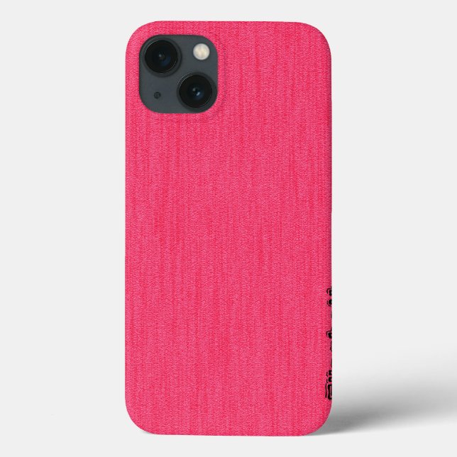 Schlichtes Hot-Pink mit Holzkörner-Monogramm Case-Mate iPhone Hülle (Rückseite)