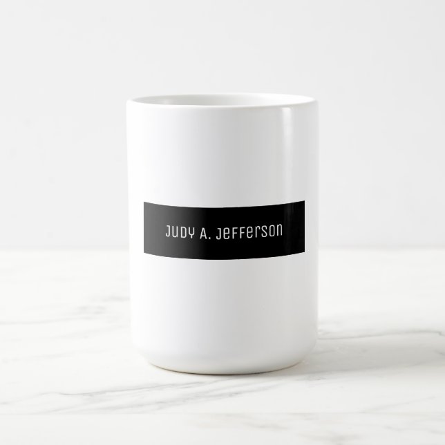 Schlichtes klassisches Minimalistisches Schwarz-We Kaffeetasse (Mittel)