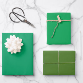 Schlichtes Kleeblatt Pigment Sap Grüne Farbtöne 3  Geschenkpapier Set