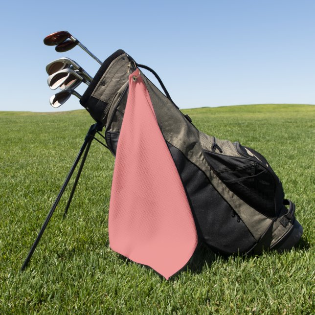 Schlichtes Korallenrosa Golfhandtuch (Gras)