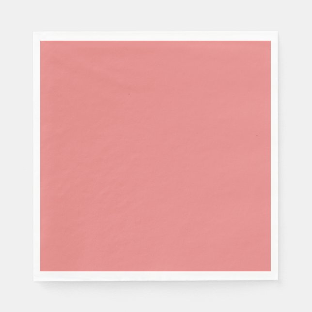 Schlichtes Korallenrosa Serviette (Vorderseite)