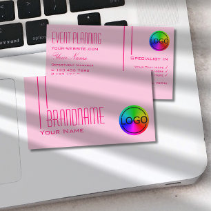 Schlichtes Light Baby Pink mit Logo einfach und mo Visitenkarte