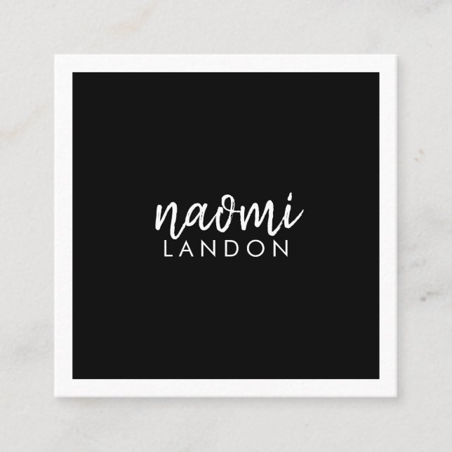 Schlichtes, modernes Quadrat mit minimalistischem  Quadratische Visitenkarte (Vorderseite)