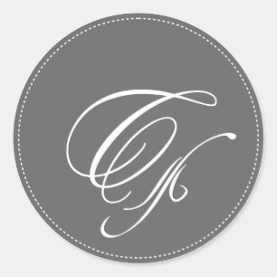 Schlichtes Monogramm C, anpassbare Hintergrundfarb Runder Aufkleber