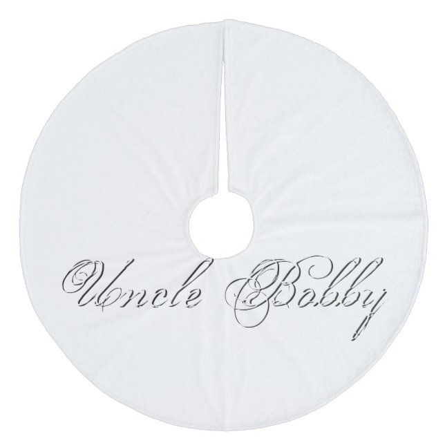 Schlichtes Monogramm Fleece Weihnachtsbaumdecke (Vorderseite)