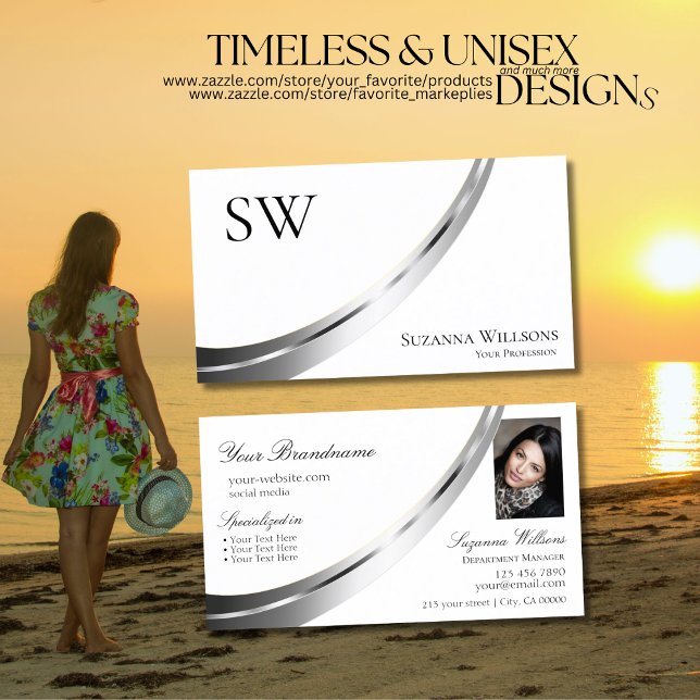 Schlichtes Monogramm-Foto für die Dekoration Visitenkarte (Von Creator hochgeladen)