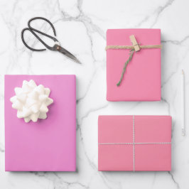 Schlichtes Orchid Tickle Sherbet Rosa Schatten 3 T Geschenkpapier Set