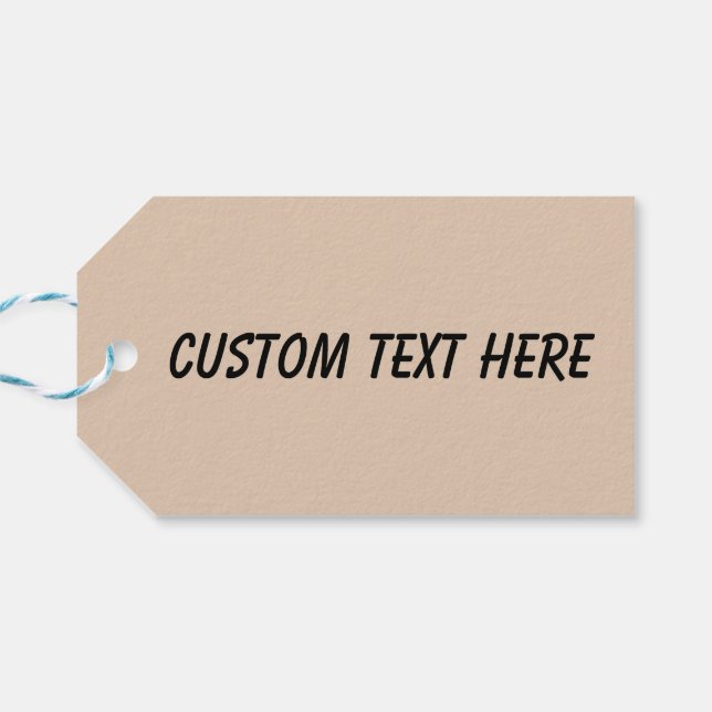 Schlichtes Palomino-Beige Geschenkanhänger (Rückseite Horizontal)