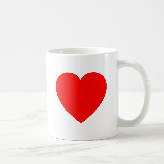 Schlichtes Rotes Herz Tasse (Rechts)