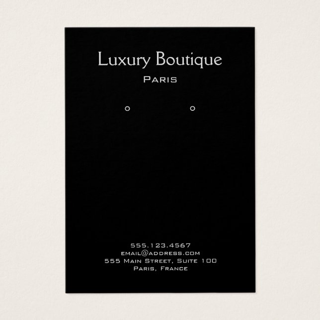 Schlichtes Schwarz-Schmuck-Ohrring-Display (Vorderseite)