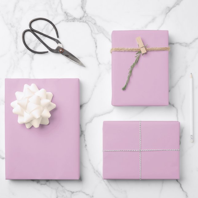 Schlichtes Süßrosa in fester Farbe Geschenkpapier Set (Vorderseite)