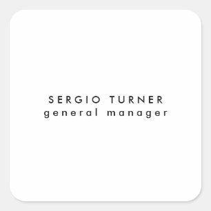 Schlichtes trendy Minimalistisches Berufliches Pro Quadratischer Aufkleber