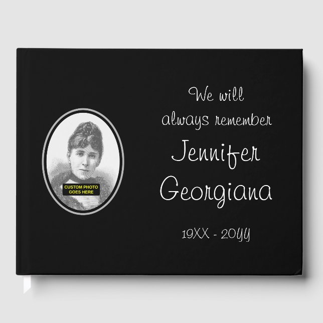 Schlichtes und angesehenes Begräbnisgastbuch Gästebuch (Vorderseite)