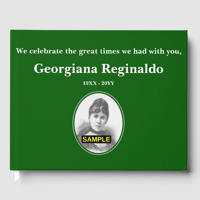 Schlichtes und minimales Memorial Guest Book Gästebuch (Vorderseite)