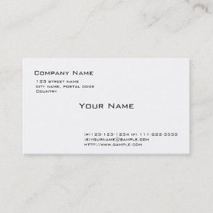 schlichtes Weiß Visitenkarte