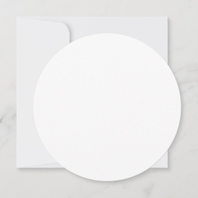 Schlichtes Weißmatte 5,25" Circle Blank Wedding Einladung (Vorderseite)