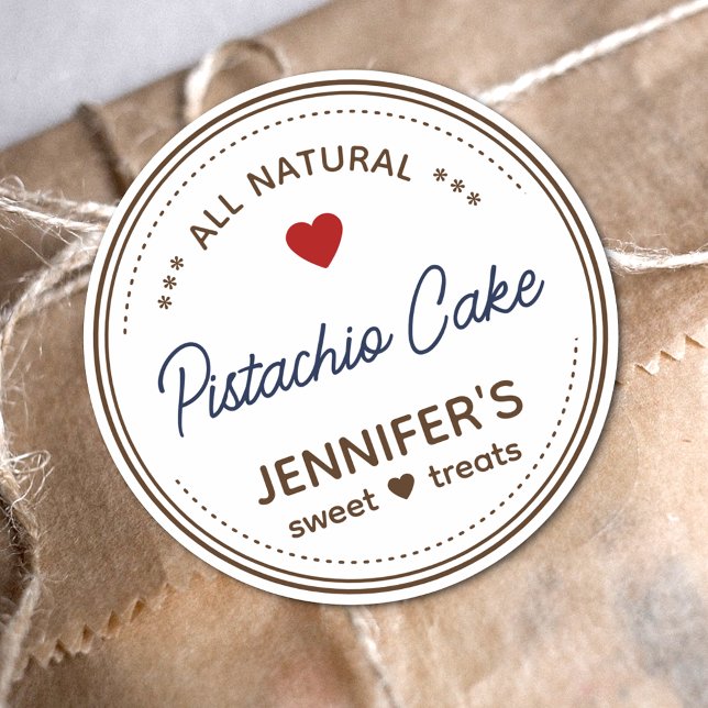 Schlichtes White Brown Jar Labels Handgeschriebene Runder Aufkleber (Von Creator hochgeladen)