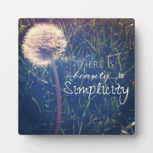 Schlichtheit ist schön fotoplatte (Vorderseite)