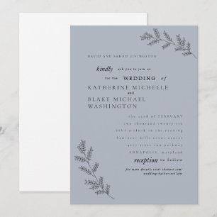 Schlichtheit Staubblau Eltern Website Hochzeit Einladung