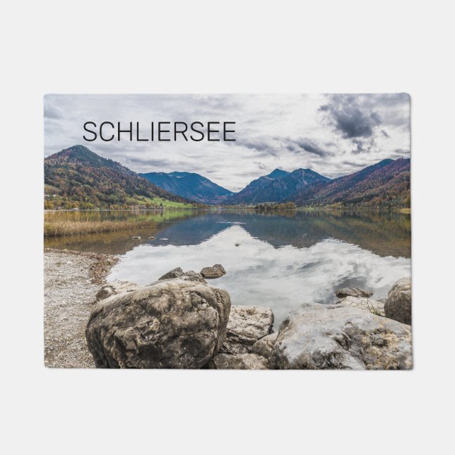 Schliersee Bayerischer See Panorama Souvenir Fußmatte (Vorderseite)