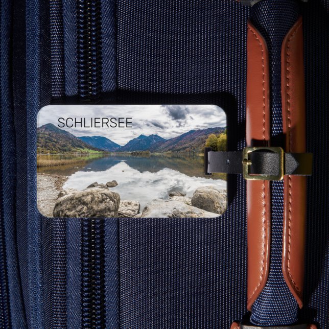 Schliersee Bayerischer See Panorama Souvenir Gepäckanhänger (Vorderseite Insitu 4)