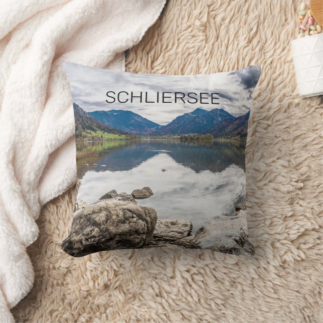 Schliersee Bayerischer See Panorama Souvenir Kissen (Decke)