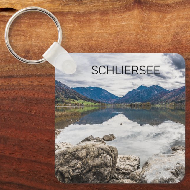 Schliersee Bayerischer See Panorama Souvenir Schlüsselanhänger (Vorderseite)