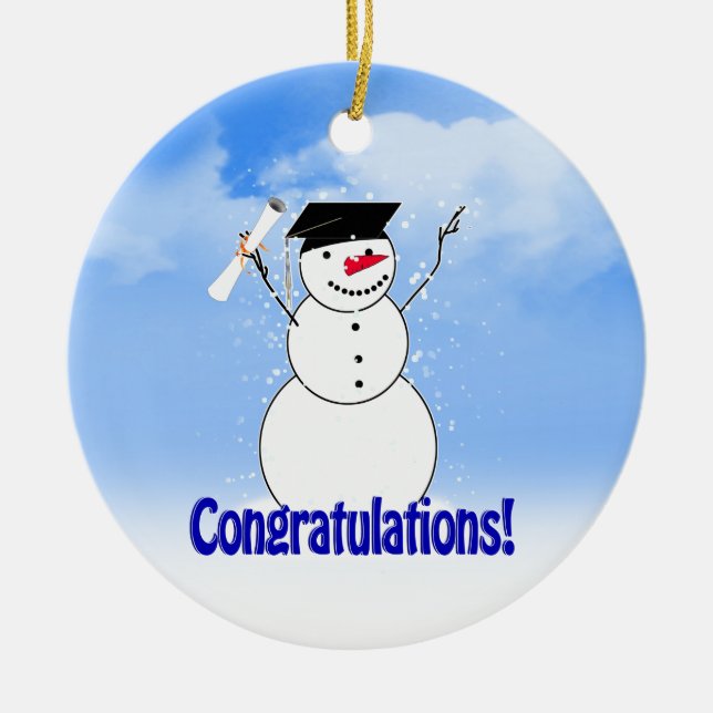 Schließ Snowman mit Diplom Keramikornament (Vorne)