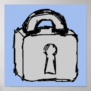 Schließ. Top Secret oder Confidential Icon. Poster