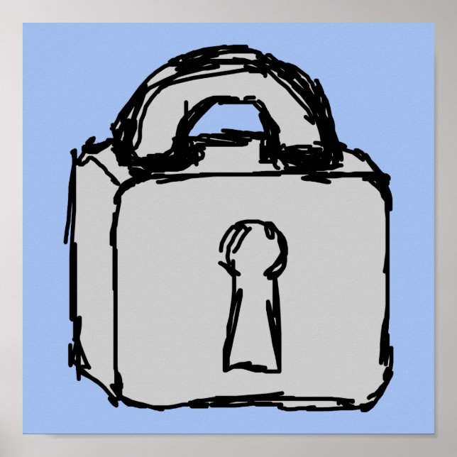 Schließ. Top Secret oder Confidential Icon. Poster (Vorne)