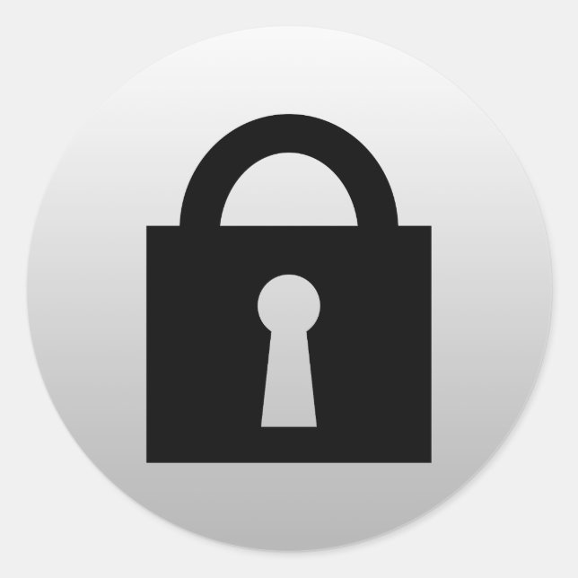 Schließ. Top Secret oder Confidential Icon. Runder Aufkleber (Vorderseite)