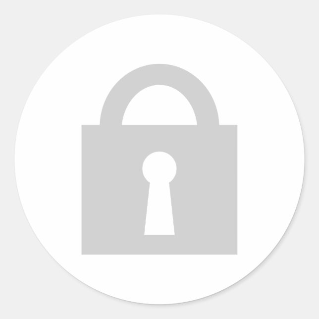 Schließ. Top Secret oder Confidential Icon. Runder Aufkleber (Vorderseite)