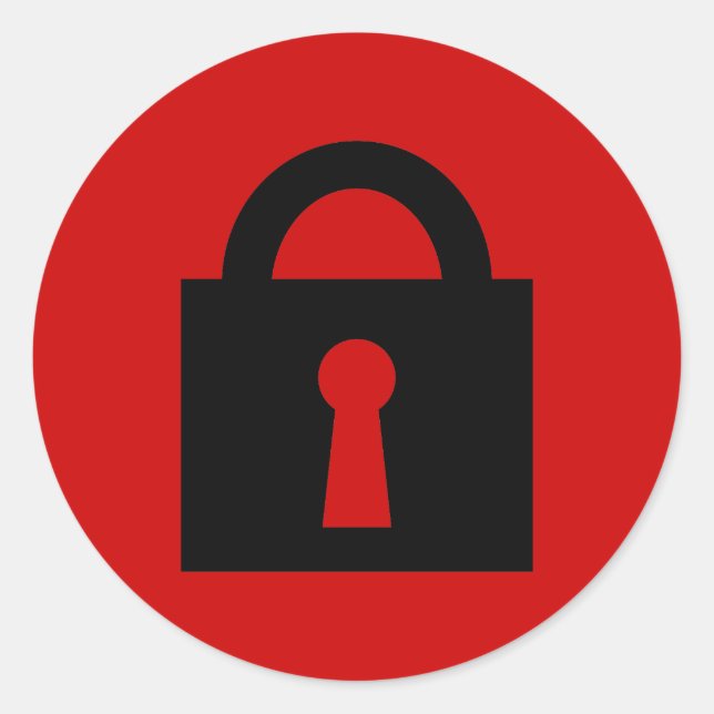 Schließ. Top Secret oder Confidential Icon. Runder Aufkleber (Vorderseite)