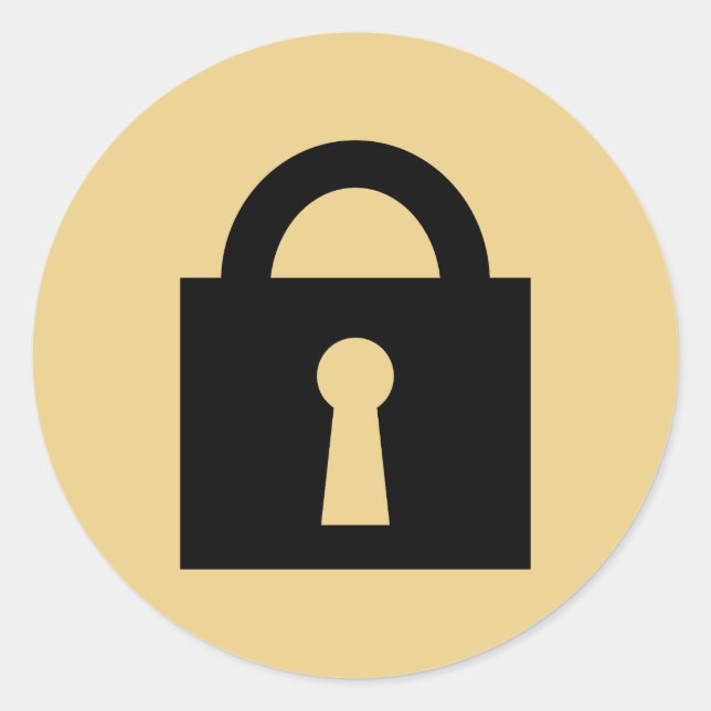 Schließ. Top Secret oder Confidential Icon. Runder Aufkleber (Vorderseite)