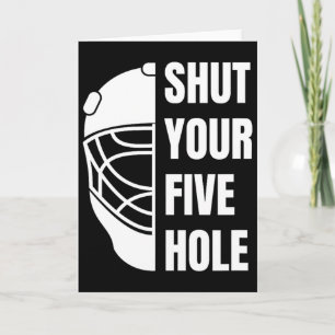 Schließe Dein Fünf-Loch-Lustige-Hockey-Torhüter-Sp Karte