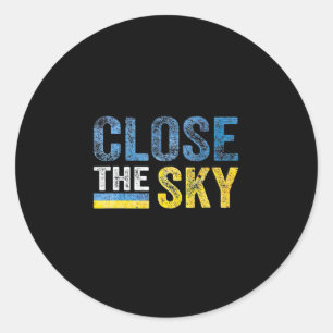 Schließe den Himmel Ukraine Runder Aufkleber