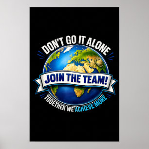 Schließe dich dem Team an – Globales Kollaboration Poster