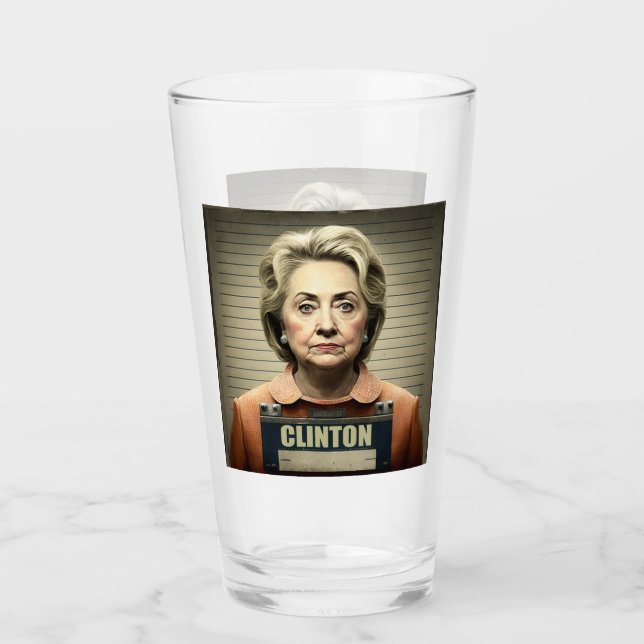 Schließe sie auf! - Hillary Clinton Glass Glas (Vorderseite)