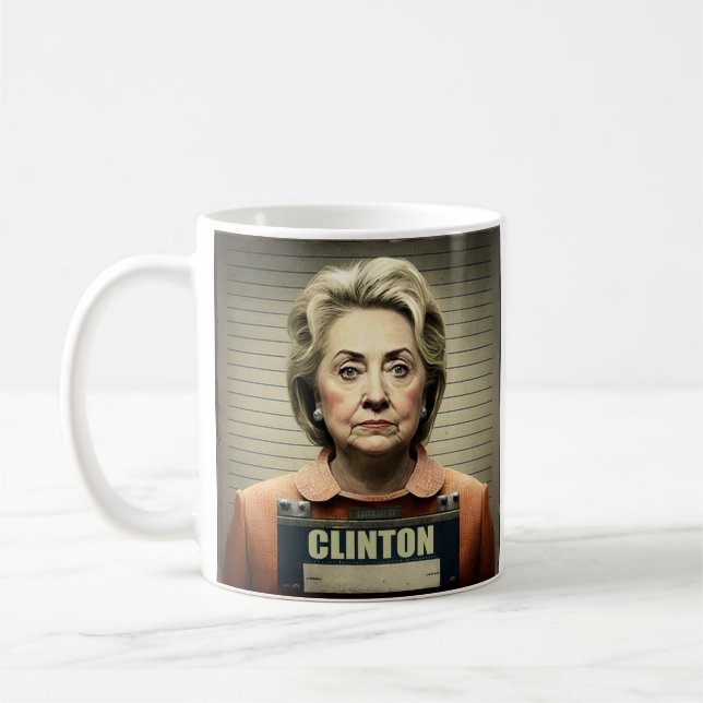 Schließe sie auf! - Hillary Clinton Kaffeetasse (Links)