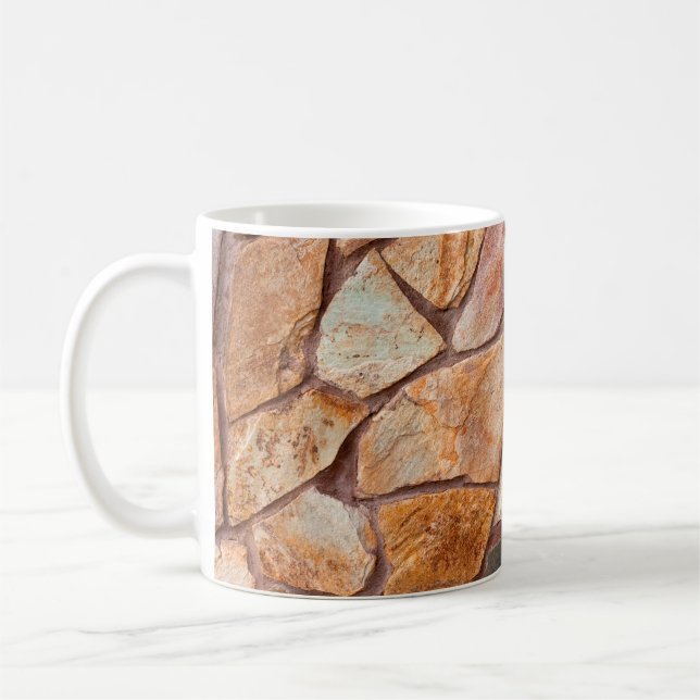 Schließen einer Steinwand als Hintergrundbild,p Kaffeetasse (Links)