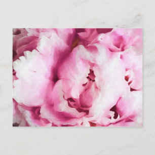 Schließen eines rosa Peony Painting Postkarte