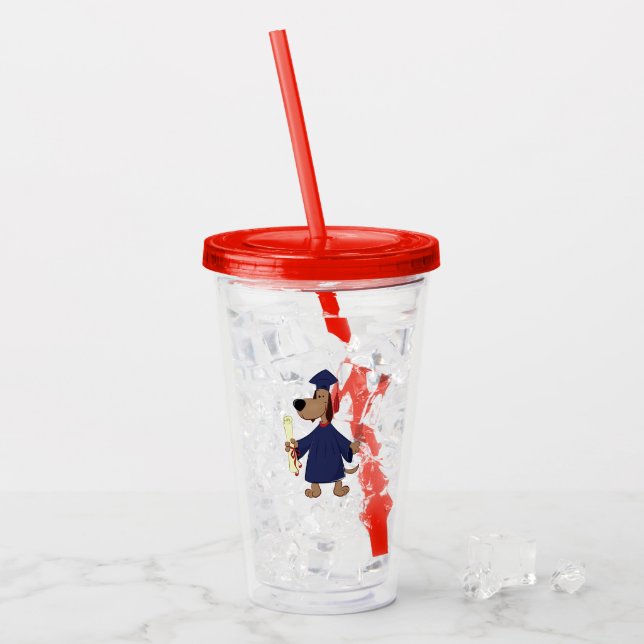 Schließen Hundeschlitter Acryltrinkbecher (Vorderseite Ice)