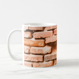 Schließen Sie alte Backsteinwand Hintergrund und T Kaffeetasse